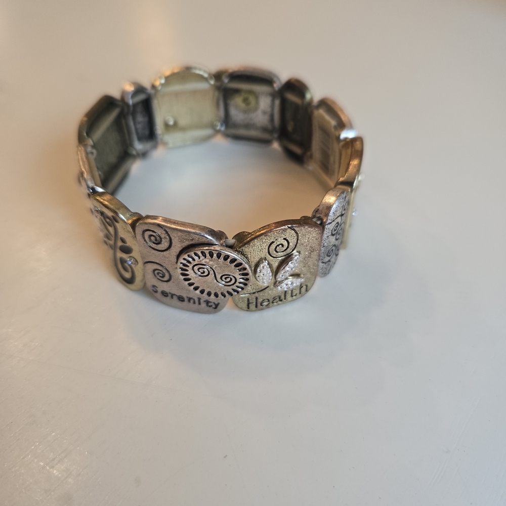 Silver and Gold Inspirational Bracelet